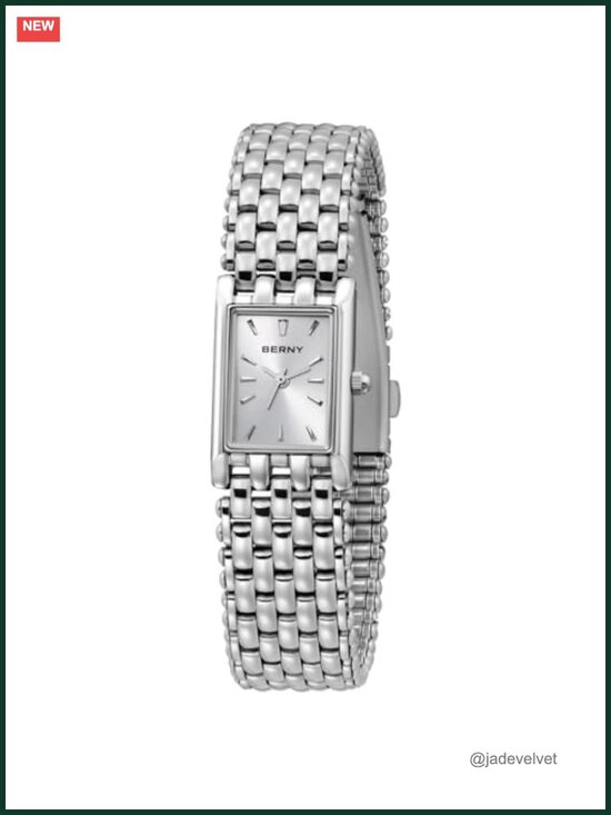 Luxury Silver Watch for Women - Rectangle Stainless Steel Bracelet, Japanese main image 5